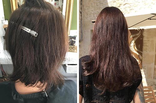 Extensions 35cm marron chaud - Salon L.Color