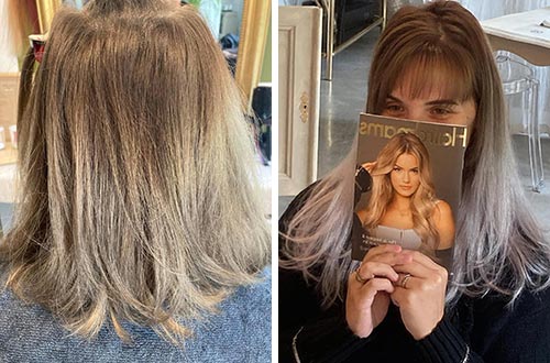 Extensions 35cm couleur titanium - Salon L.Color