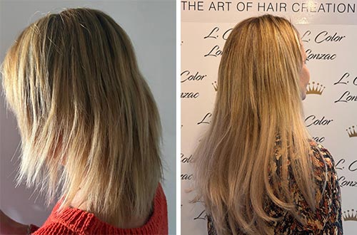 Extensions 35cm 2 teintes de blond - Salon L.Color
